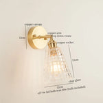 Afralia™ Striped Glass LED Wall Sconce Copper Arm Vintage Lampara Pared