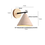 LED Yellow Travertine Wall Light with Wood Pull Chain Switch and Iron Frame