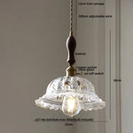 Afralia™ LED Walnut Wood Pendant Light Clear Glass Copper Switch Decor