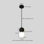 Black Stone LED Hanging Pendant Light for Modern Home Decor