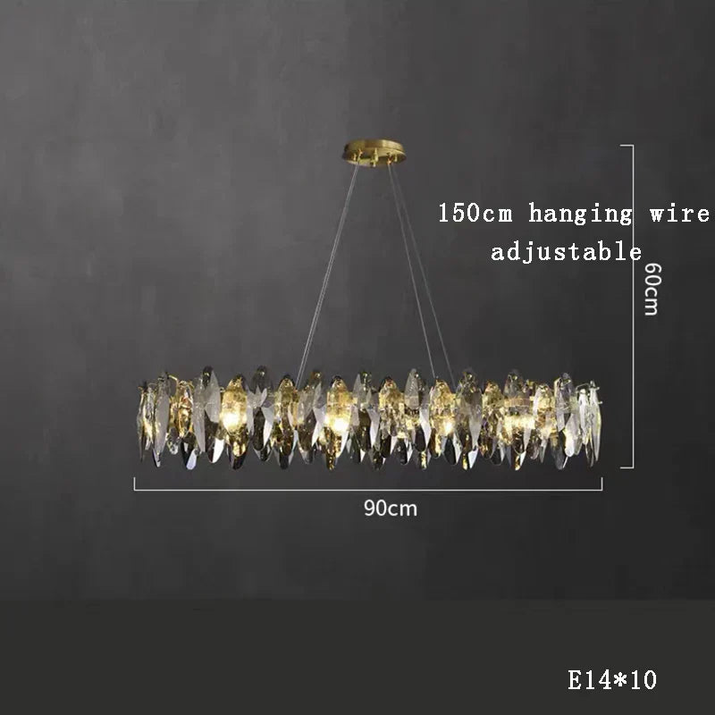 Kristal 2024 Chandelier LED Light for Dining and Living Room Decor