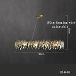 Kristal 2024 Chandelier LED Light for Dining and Living Room Decor