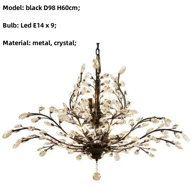 Afralia™ Crystal Chain Pendant Chandelier LED Lights for Indoor Decor