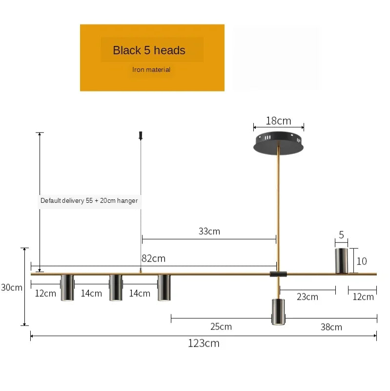 Modern Golden Metal LED Chandelier for Kitchen Dining Room Lighting