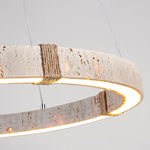 Round Linear Stone Chandelier - Trendy Home Lighting for Dinning Room & Living Room