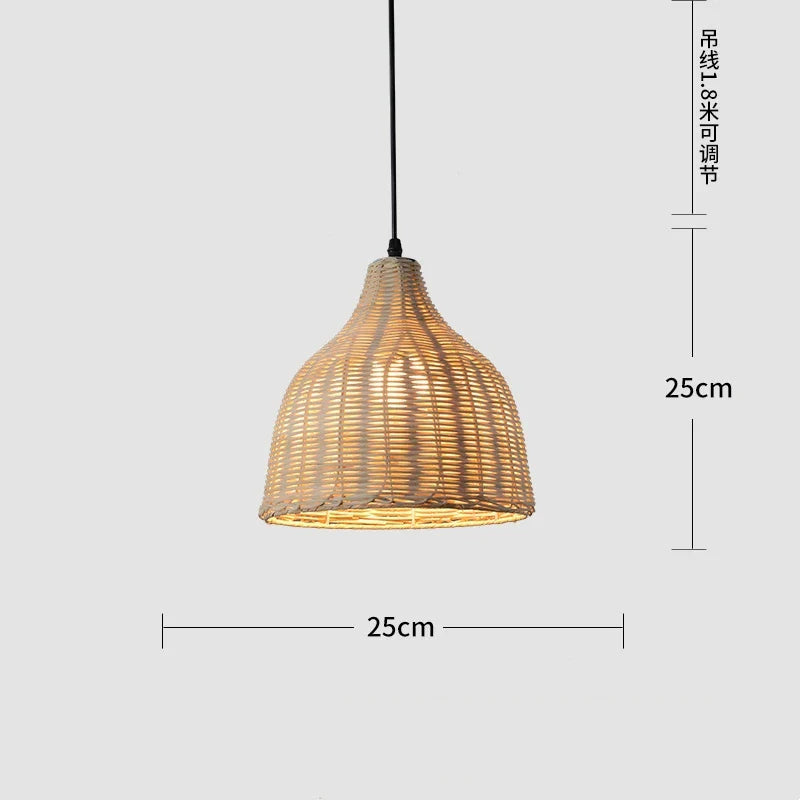 Rattan Wicker Pendant Light Chandelier Ceiling Lamp