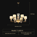 Luxury Zinc Alloy Jade Chandelier for Living Room, Villa, and Restaurant
