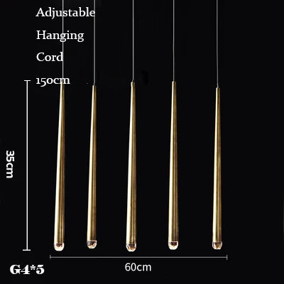 Retro Copper Gold Chandelier Pendant Light for Living Room Dining Bar