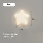 Star Shape Wall Lamp Kids Room Nursery Lighting - White Cloud Theme