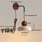 Afralia™ Nordic Wood LED Wall Sconce Yellow Travertine Stair Light