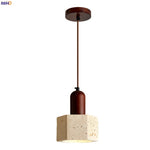 Yellow Travertine LED Pendant Lights | Mid Century Modern Hanging Lamp for Home and Kitchen