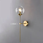 Golden Round Glass Wall Sconce: Modern Nordic Lighting Fixture for Home Decor