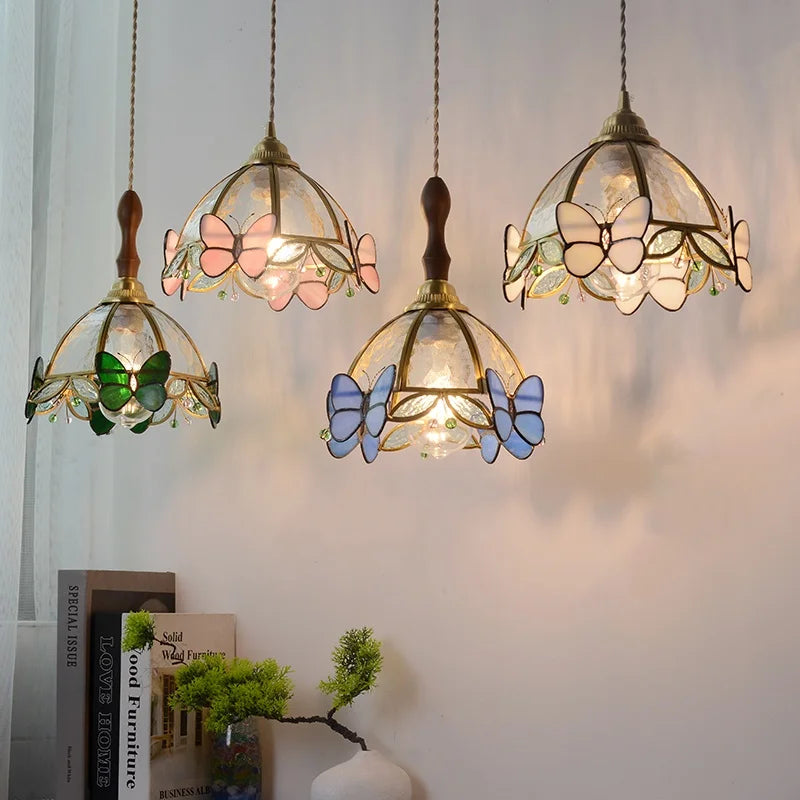 Butterfly Glass LED Pendant Lights: Modern Nordic Kitchen Fixture