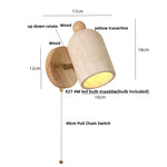 Travertine Yellow LED Wall Light Rotate Switch Bathroom Mirror Light