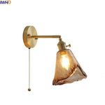 Glass Copper LED Wall Lamp Sconce for Corridor Bedroom Living Room