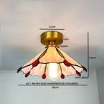 Modern Glass Copper LED Ceiling Light Fixture for Balcony, Living Room, Porch.