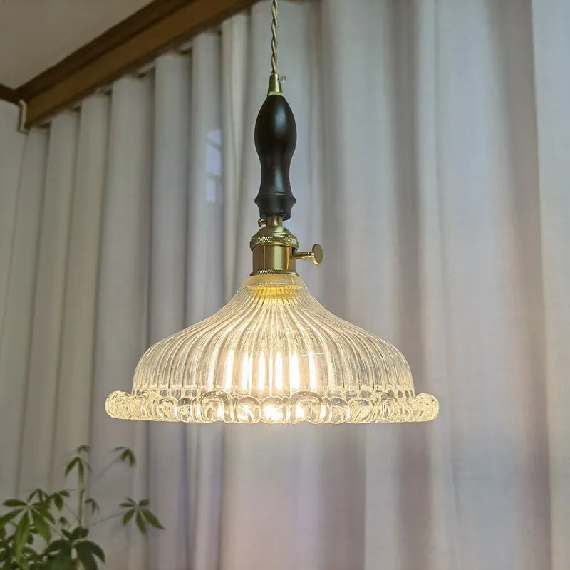 Modern Wood Handle LED Pendant Light for Dining Room, Balcony, Kitchen