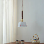 Ceramic LED Pendant Light with Adjustable Wire, Modern Nordic Design