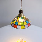 Walnut Wood LED Pendant Lights Colorful Glass Modern Kitchen Luminaira