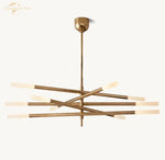 LED Glass Chandelier with Etched Rods for Dining Room, Kitchen, Bedroom - Modern Pendant Lighting