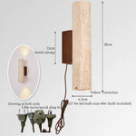 Afralia™ Nordic LED Wall Lamp Wood Yellow Travertine Mirror Light