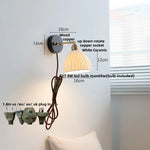 Copper LED Wall Lights Pull Chain Switch Modern Bedside Lamp