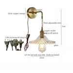 Brass Glass LED Wall Sconce Light for Living Room, Bedroom, Bathroom
