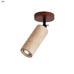 Up Down Rotate Ceiling Light Fixture Wood Stone Wabi Sabi Style Lighting