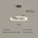 Modern Acrylic LED Semicircle Pendant Light Chandelier for Living Room and Bedroom