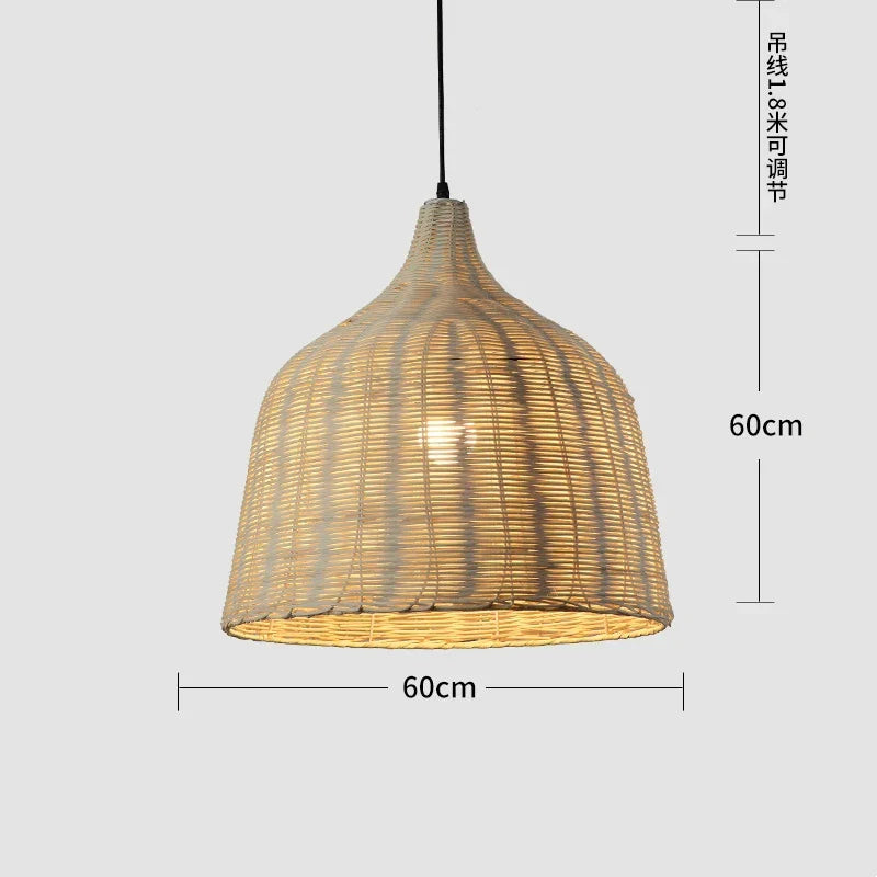 Rattan Wicker Pendant Light Chandelier Ceiling Lamp