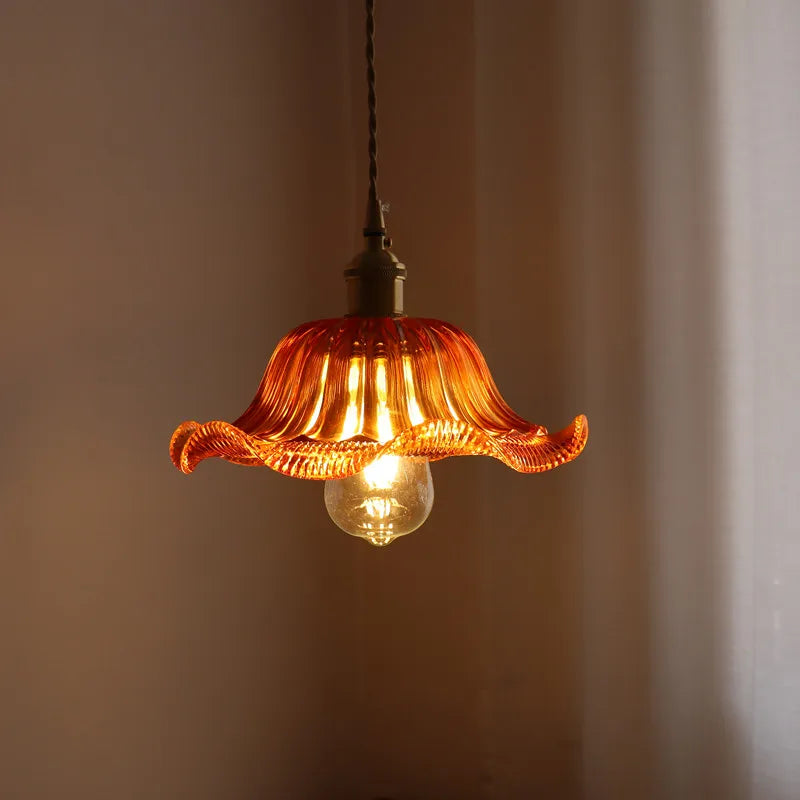 Green Stripe Glass Pendant Lamp Fixture for Home Decor & Kitchen Lighting