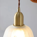 Copper Socket LED Pendant Light Fixture with White Glass Shade in Nordic Modern Style