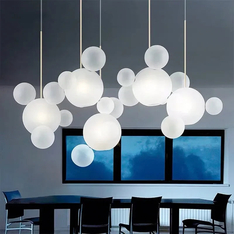 Glass Bubble Chandelier Customized Pendant Light for Living Room Atmosphere