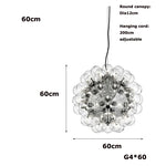 Clear Glass Bubble G4 LED Dandelion Chandelier - Gold/Silver/Black Hardware