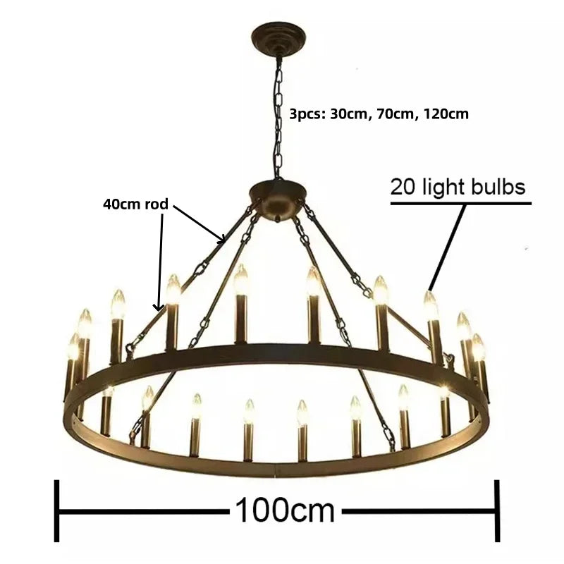 Afralia™ Black Metal LED Pendant Chandelier for Living Room and Stairs
