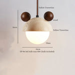 LED Pendant Light Yellow Travertine Modern Hanging Lampara