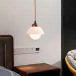Cream Marble LED Pendant Light: Modern Nordic Hanging Lamp for Living, Bedroom, Kitchen