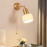 Afralia™ Rotatable Ceramic Wall Lamp with Pull Chain Switch for Bathroom Mirror, Bedroom, Living Room