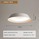 Modern White LED Pendant Light | Nordic Metal Ceiling Lamp | Dimmable Round Indoor Lighting