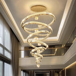 Afralia™ Luxury Glass Globe Chandelier Pendant Light with Dimmable LED for Modern Stairs