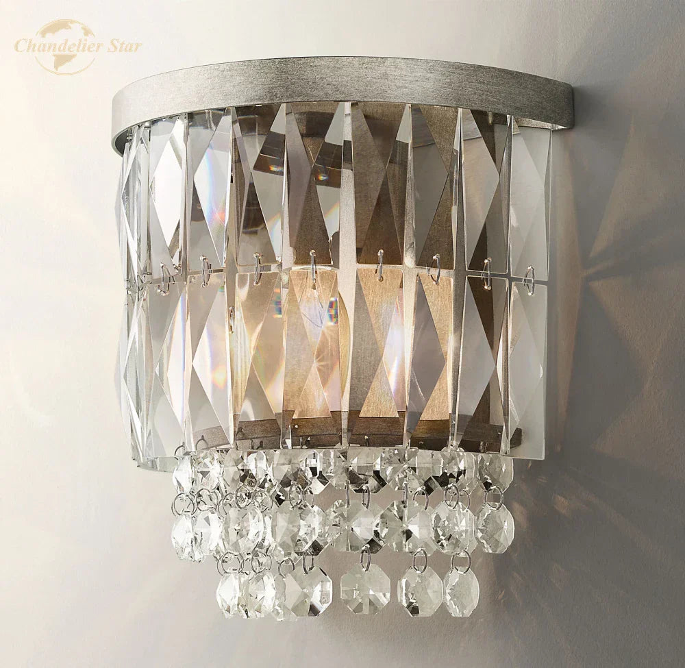 Crystal LED Wall Sconce Light Fixture - Portia Collection