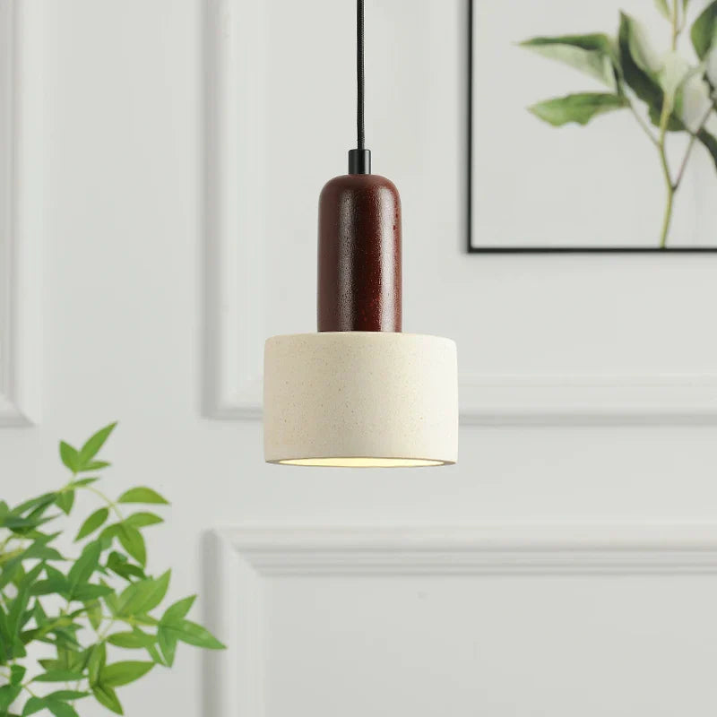 Cement Cylinder LED Pendant Lamp | Modern Home Interior Lighting for Living Room & Kitchen