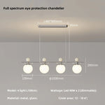 Modern LED Chandelier Glass Metal Health Eye Protect Living Room Light