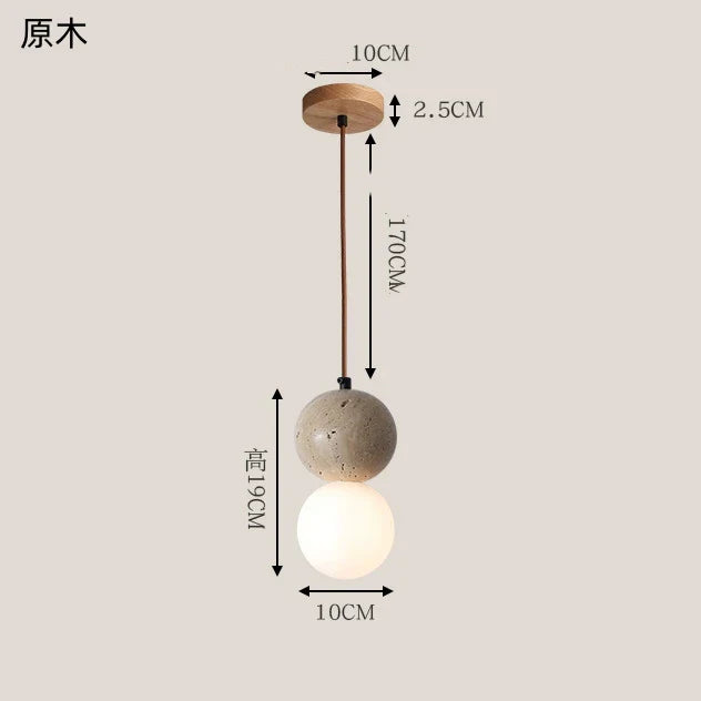 Travertine Stone Pendant Chandelier for Bedroom and Dining Room