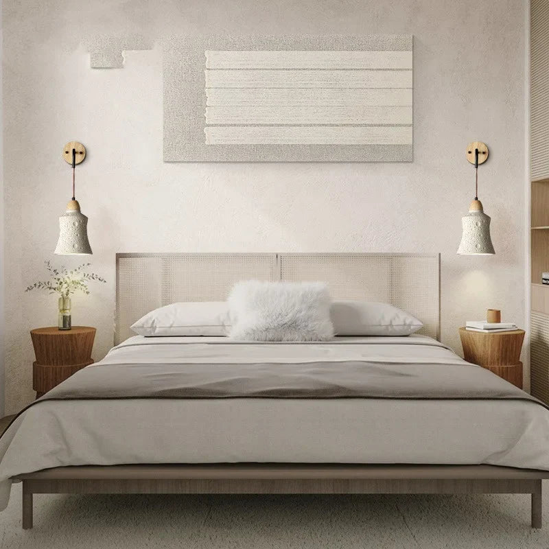 Cement LED Wall Lamp Sconce Modern Pull Chain Switch Stair Light