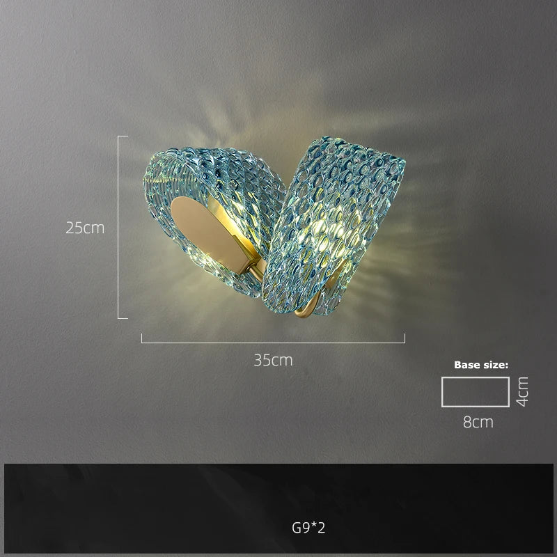 Blue Queen Crystal Glass LED Ceiling Chandelier - Elegant Lighting Fixture for Living Room