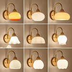 LED Glass Iron Wood Wall Light Fixture Modern Nordic Bedside Lamp