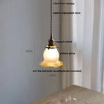 Green Glass LED Pendant Lights, Adjustable Nordic Modern Hang Lamp for Bedroom, Kitchen, Hotel