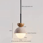 Yellow Travertine Stone LED Pendant Lamp - Vintage Hanging Lighting