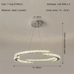 Crystal LED Chandelier Pendant Light Modern Luxury Foyer Ceiling Lamp